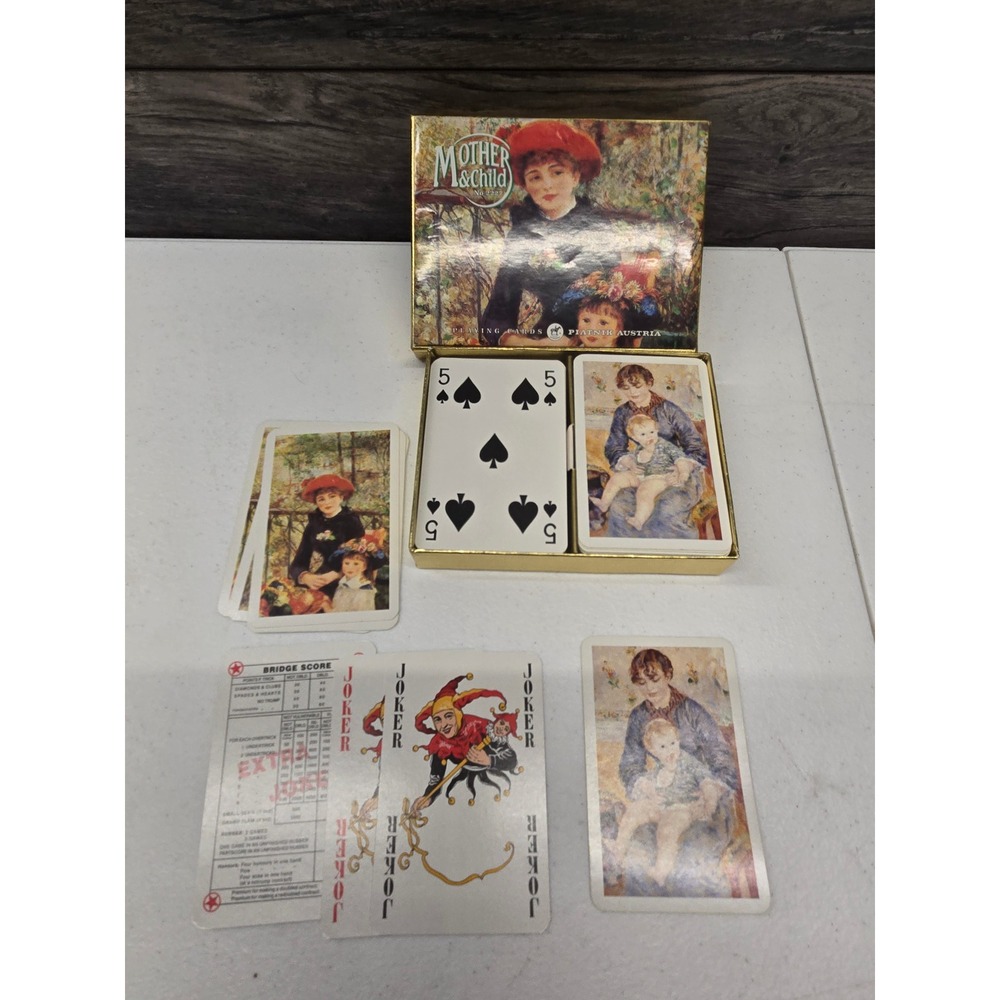 Piatnik Austria Mother & Child Playing Cards No. 2227 Double‎ Deck Bridge Set